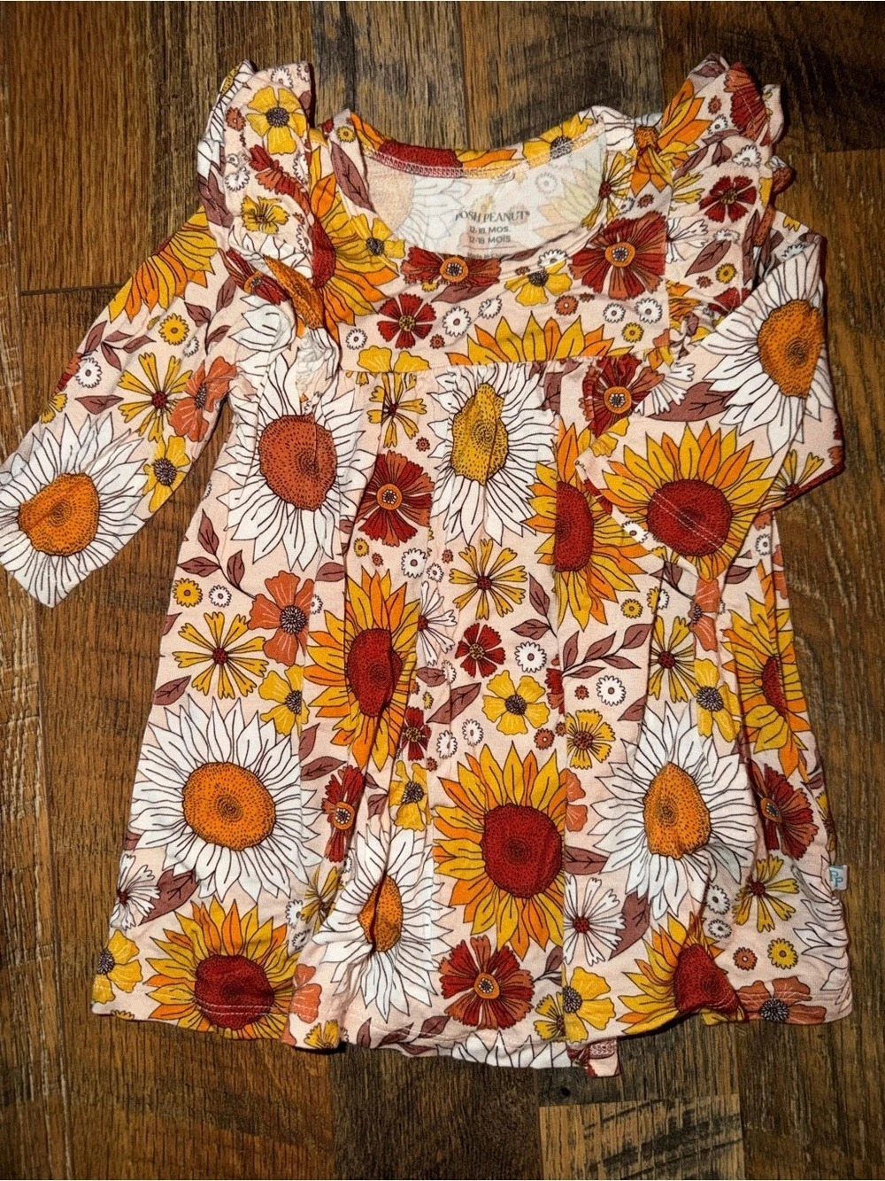 Posh Peanut Long Sleeve Ruffled Twirl Dress - Liliana Floral Twirl Dress Orange